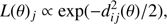 $$ \begin{aligned} L(\theta )_j \propto \exp (-d_{ij}^2(\theta )/2) ,\end{aligned} $$