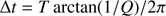 $$ \begin{aligned} \Delta t=T\arctan (1/Q)/2\pi \end{aligned} $$
