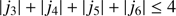 $$ \begin{aligned} |j_{3}|+|j_{4}|+|j_{5}|+|j_{6}|\le 4 \end{aligned} $$