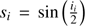 $ s_{i}=\sin\left(\frac{i_{i}}{2}\right). $