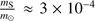 $ \frac{m_{\mathrm{S}}}{m_{\odot}} \approx 3\times 10^{-4} $