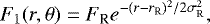 \begin{equation*} F_1(r,{\mathrm{\theta}}) =F_{\textrm{R}} e^{-(r-r_{\textrm{R}})^2/2{\mathrm{\sigma}}_{\textrm{R}}^2}, \end{equation*}