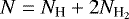 $N=N_{\textrm{H}}&#x002B;2N_{{\textrm{H}_{2}}}$