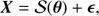 $$ \begin{aligned} \boldsymbol{X}= {\mathcal{S} }(\boldsymbol{\theta }) + \boldsymbol{\epsilon }, \end{aligned} $$