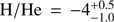 $ \log\,\mathrm{H/He}=-4^{+0.5}_{-1.0} $