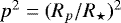 $p^2 = (R_p/R_{\star})^2$
