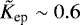 $\tilde{K}_{\textrm{ep}} \sim 0.6$