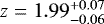$z=1.99^{&#x002B;0.07}_{-0.06}$