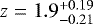 $z=1.9^{&#x002B;0.19}_{-0.21}$