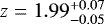 $z=1.99^{&#x002B;0.07}_{-0.05}$