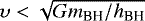 $\upsilon<\sqrt{Gm_{\textrm{BH}}/h_{\textrm{BH}}}$