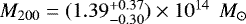 $M_{200} = (1.39^{&#x002B;0.37}_{-0.30}) \times 10^{14}~{{\, M_{\odot}}}$