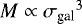 $M \propto {{\sigma_{\textrm{gal}}}}^3$