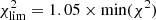 $ \chi _{{\rm{lim}}}^2 = 1.05 \times {\rm{min}}({\chi ^2}) $