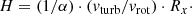 $$ \begin{aligned} H = (1 / \alpha ) \cdot ({v}_{\rm turb} / {v}_{\rm rot}) \cdot R_x \cdot \end{aligned} $$