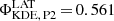 $ {\Phi}_{\mathrm{KDE,\,P2}}^{\mathrm{LAT}}\,{=}\,0.561 $