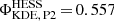 $ {\Phi}_{\mathrm{KDE,\,P2}}^{\mathrm{HESS }}\,{=}\,0.557 $