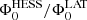 $ \Phi _{0}^{\text{HESS}}/\Phi _{0}^{\text{LAT}} $