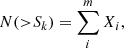 $$ \begin{aligned} N({>}S_k)=\sum \limits _{i}^{m}X_i, \end{aligned} $$