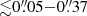 $ {\lesssim}0{{\overset{\prime\prime}{.}}}05{-}0{{\overset{\prime\prime}{.}}}37 $