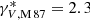$ \gamma _{V,{\rm{M}}{\kern 1pt} {\rm{87}}}^* = 2.3 $