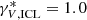 $ \gamma _{V,{\rm{ICL}}}^* = 1.0 $