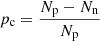 $$ \begin{aligned} p_{\rm c} = \frac{N_{\rm p} -N_{\rm n}}{N_{\rm p}} \end{aligned} $$