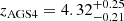 $ z_{\mathrm{AGS4}} = 4.32_{-0.21}^{+0.25} $