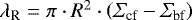 $\hspace*{-15pt}\lambda_{\textrm{R}}=\pi\cdot R^2\cdot\left(\Sigma_{\textrm{cf}}-\Sigma_{\textrm{bf}}\right)$