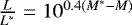 $\frac{L}{L^*}=10^{0.4(M^*-M)}$