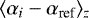 $\langle\alpha_i - \alpha_{\textrm{ref}}\rangle_z$