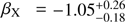 $ \beta_{\mathrm{X}}=-1.05^{+0.26}_{-0.18} $