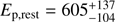 $ E_{\mathrm{p, rest}}=605_{-104}^{+137} $