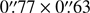 $ 0{{\overset{\prime\prime}{.}}}77\times0{{\overset{\prime\prime}{.}}}63 $