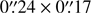 $ 0{{\overset{\prime\prime}{.}}}24\times0{{\overset{\prime\prime}{.}}}17 $