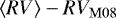 $\left<{RV}\right> - RV_{\rm{M08}}$