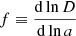 $$ \begin{aligned} f \equiv \frac{\mathrm{d} \ln D}{\mathrm{d} \ln a} \end{aligned} $$