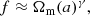 $$ \begin{aligned} f \approx \Omega _{\rm m}(a)^\gamma , \end{aligned} $$