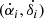 $ (\dot{\alpha}_{i},\dot{\delta_{i}}) $