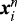 $\bm{x}_{i}^{n}$