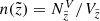 $ n(\tilde{z}) = N^V_{\tilde{z}}/V_{\tilde{z}} $