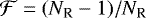 $\mathcal{F}=(N_{\textrm{R}}-1)/N_{\textrm{R}}$