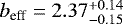 $b_{\textrm{eff}}=2.37_{-0.15}^{&#x002B;0.14}$
