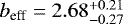 $b_{\textrm{eff}}=2.68_{-0.27}^{&#x002B;0.21}$