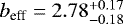 $b_{\textrm{eff}}=2.78_{-0.18}^{&#x002B;0.17}$