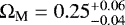 ${\mathrm \Omega}_{\textrm{M}}=0.25_{-0.04}^{&#x002B;0.06}$