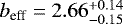 $b_{\textrm{eff}}=2.66_{-0.15}^{&#x002B;0.14}$