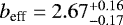 $b_{\textrm{eff}}=2.67_{-0.17}^{&#x002B;0.16}$