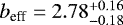 $b_{\textrm{eff}}=2.78_{-0.18}^{&#x002B;0.16}$