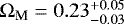 ${\mathrm \Omega}_{\textrm{M}}=0.23_{-0.03}^{&#x002B;0.05}$
